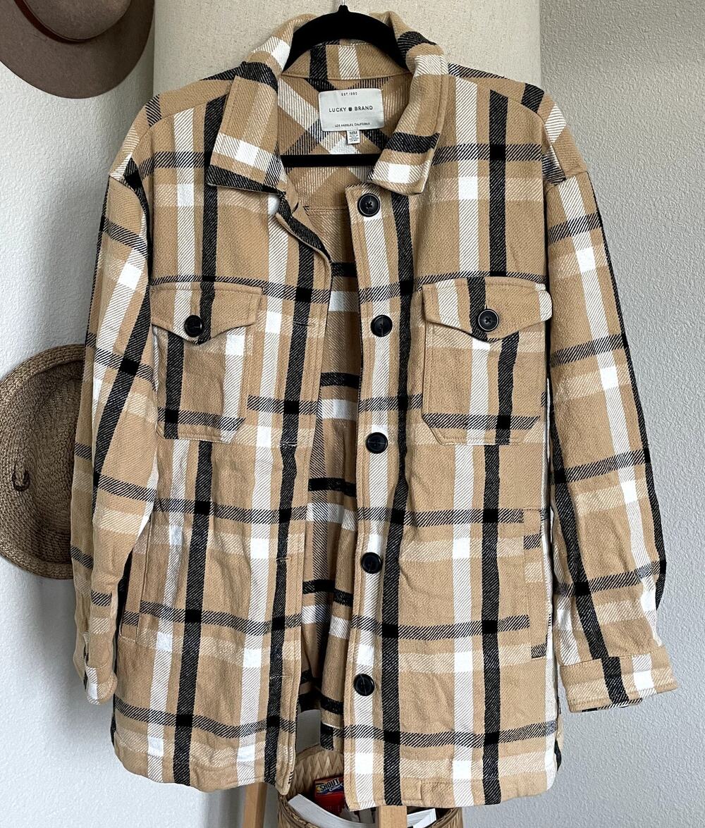 Lucky Brand Oversized Plaid Shacket - Women's Medium